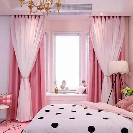 Blush Princess Layered Curtains